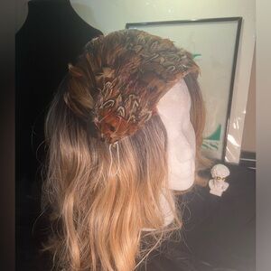 VINTAGE 1960'S PHEASANT FEATHER HEAD BAND